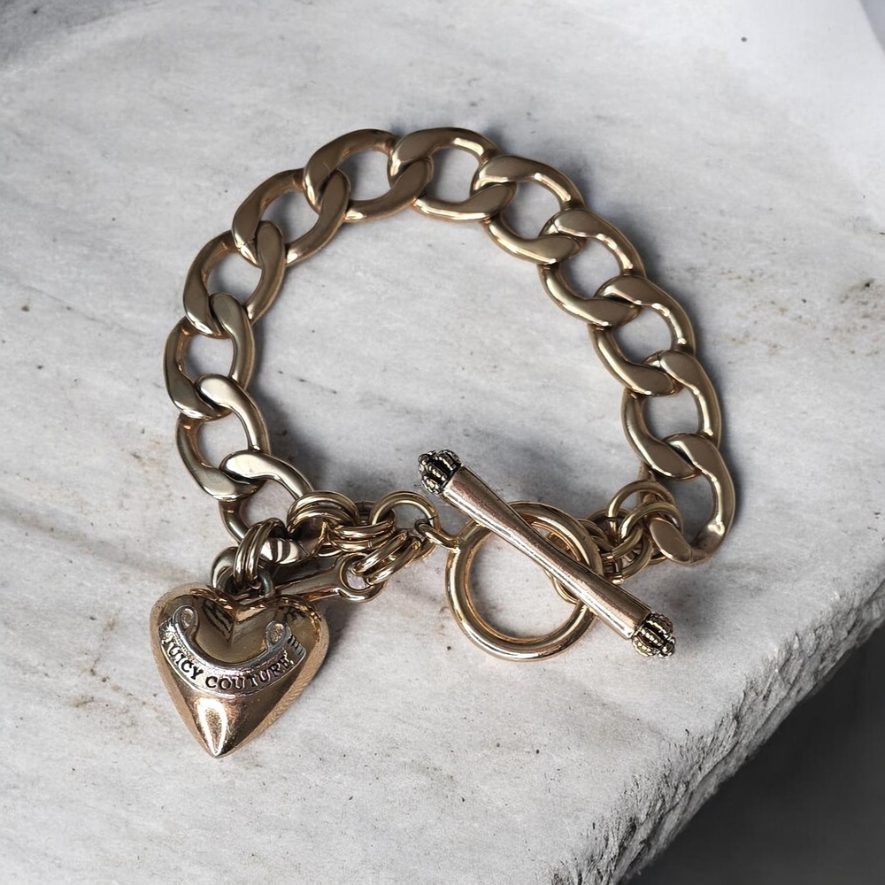 Juicy Couture Rose Gold Heart Charm Bracelet - Preowned